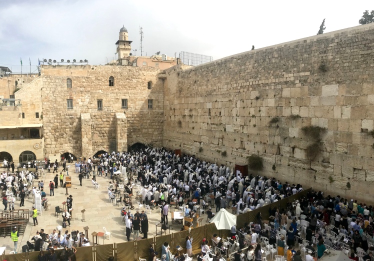 Jews praying at the Western Wall Jerusalem